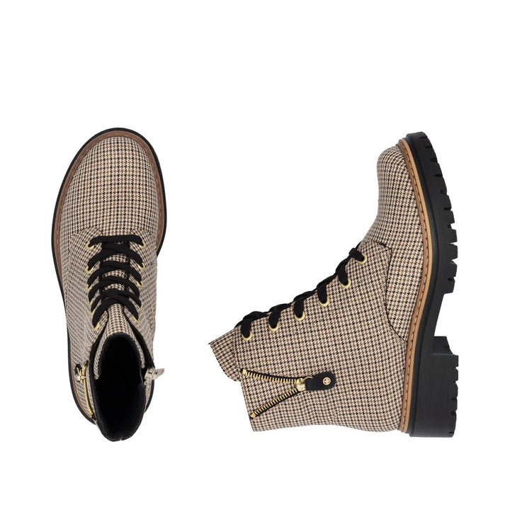 rieker 72617 pearl women's | beige-schwarz/schwarz