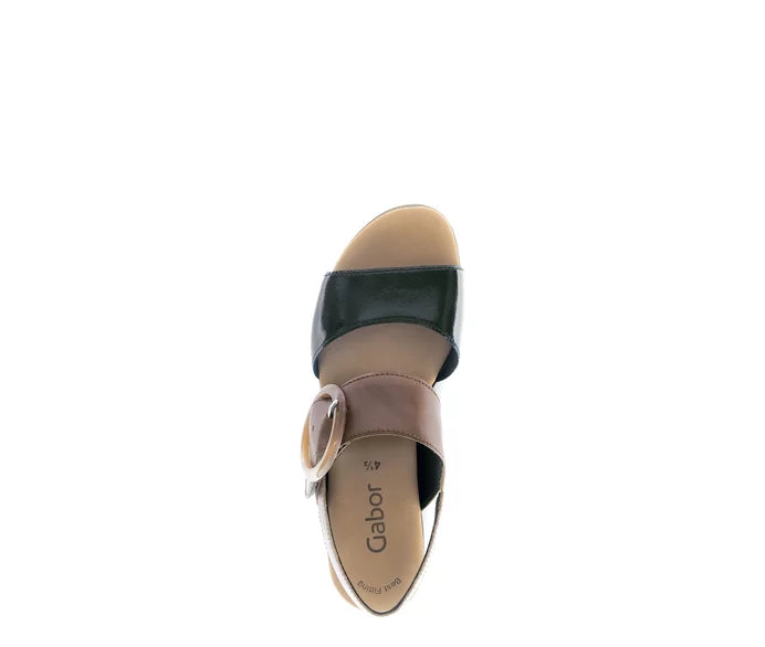 gabor wedge ankle strap women's | black/chocolate