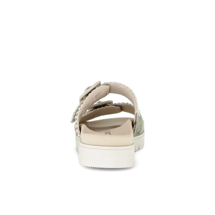 gabor two strap buckle sandal | olive
