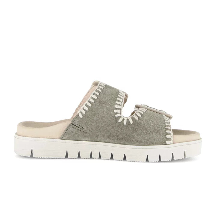 gabor two strap buckle sandal | olive