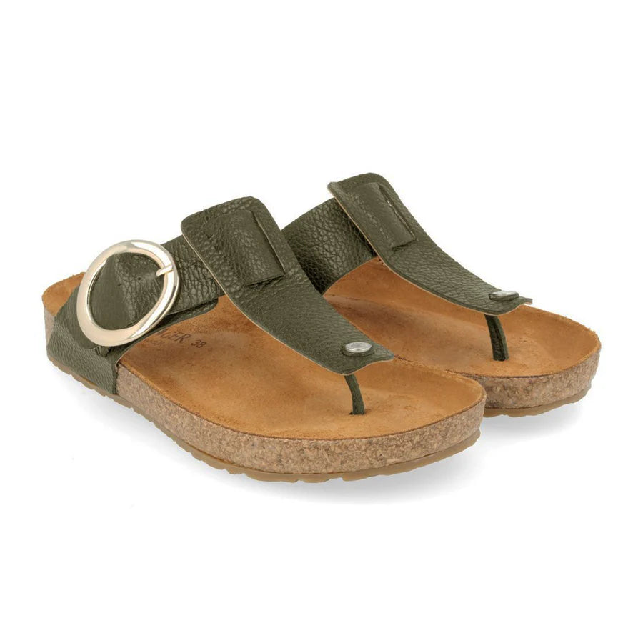 haflinger round buckle corinna women's | olive pebble