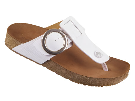 haflinger round buckle corinna women's | white pebble