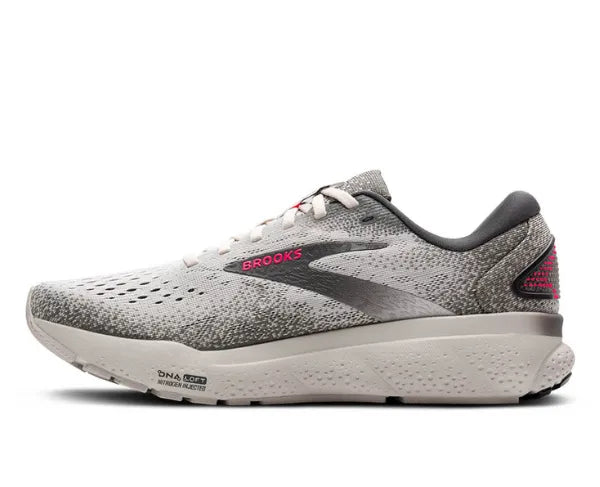brooks ghost 16 women's | grey/gargoyle/pink