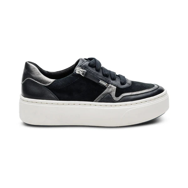 aetrex leigh arch support platform women's | black