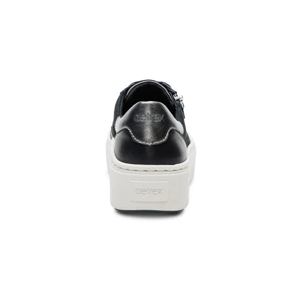 aetrex leigh arch support platform women's | black