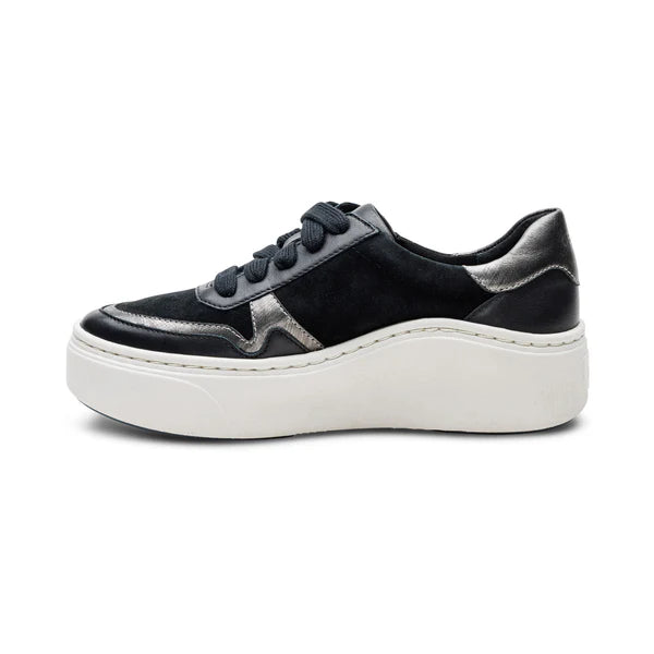 aetrex leigh arch support platform women's | black