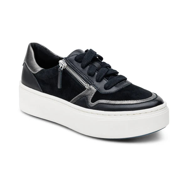 aetrex leigh arch support platform women's | black