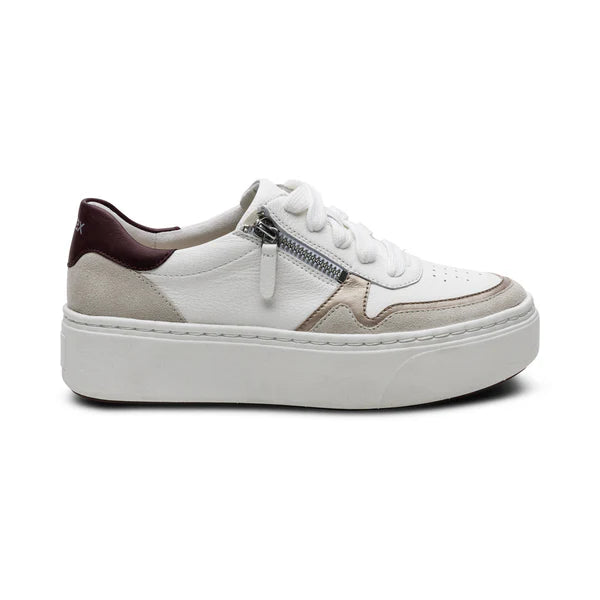 aetrex leigh arch support platform women's | white