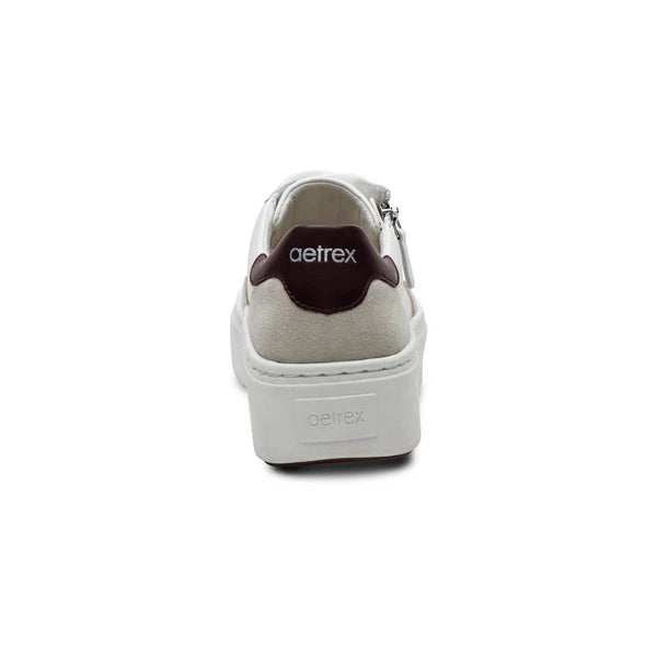 aetrex leigh arch support platform women's | white