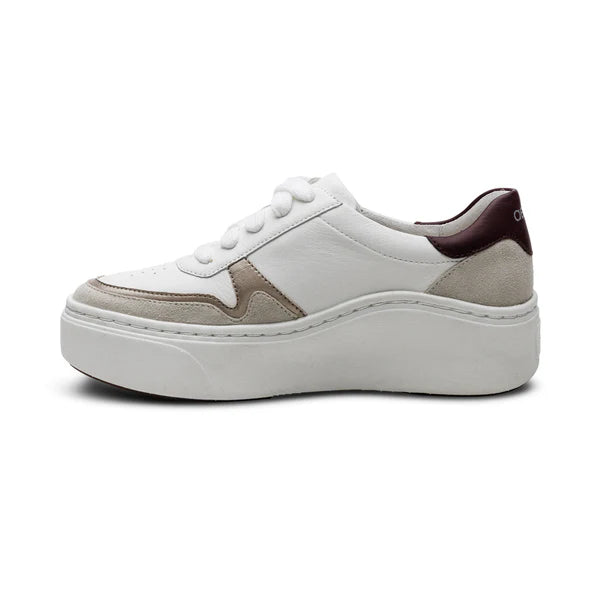 aetrex leigh arch support platform women's | white