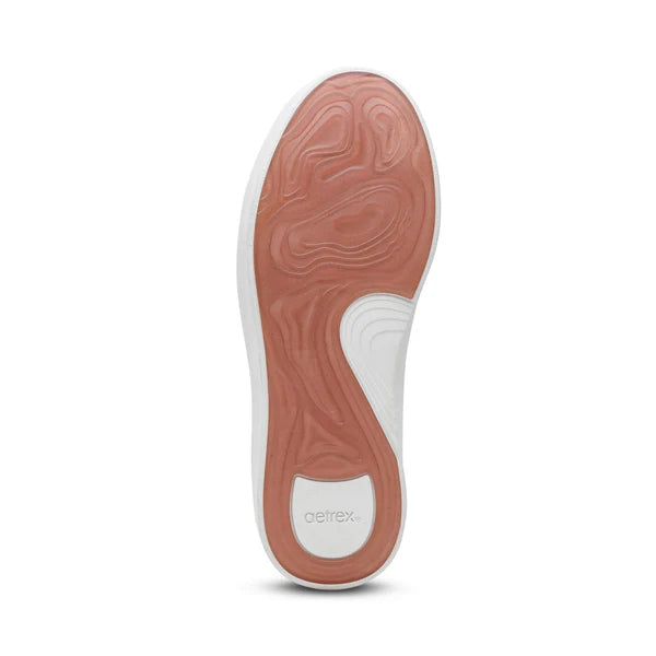 aetrex leigh arch support platform women's | white