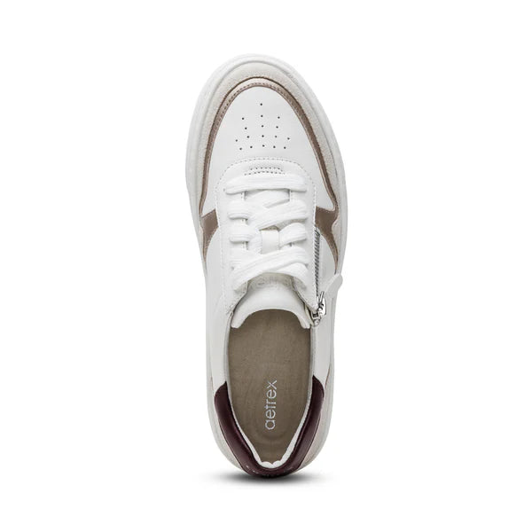 aetrex leigh arch support platform women's | white