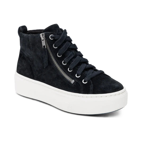 aetrex gianna arch support platform women's | black