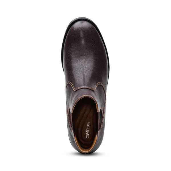 aetrex kaylee arch support chelsea women's | dark brown