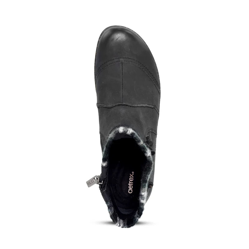 aetrex cammie arch support sweater boot women's | black
