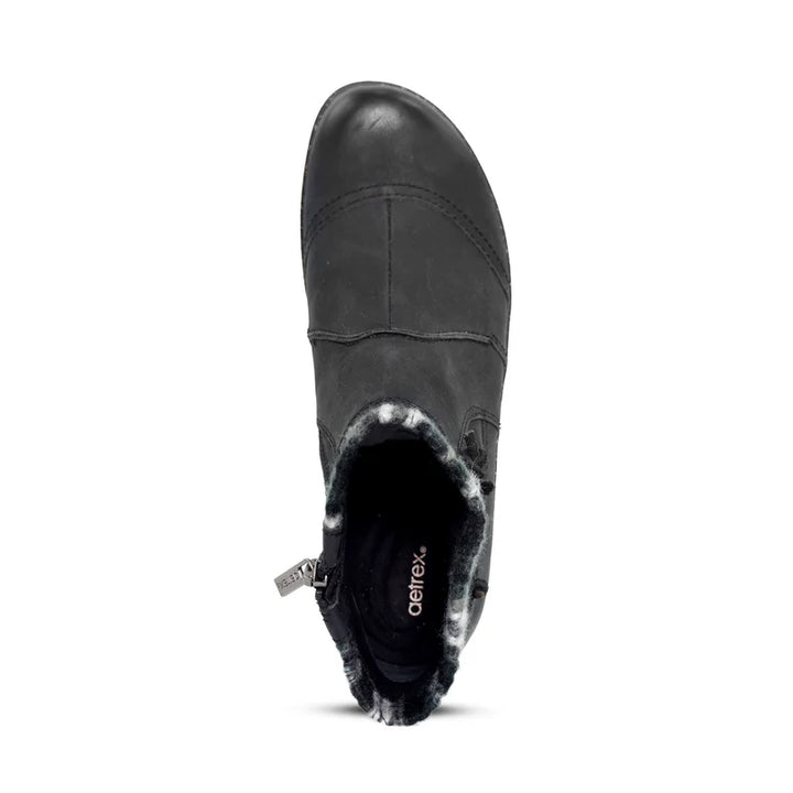 aetrex cammie arch support sweater boot women's | black