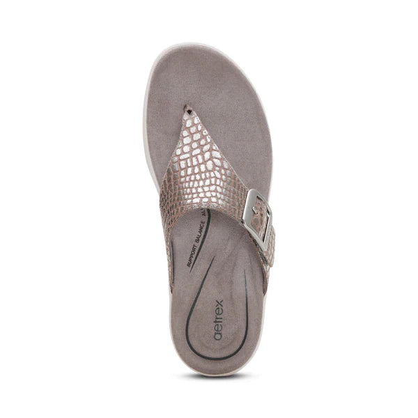 aetrex donna women's | pewter metallic