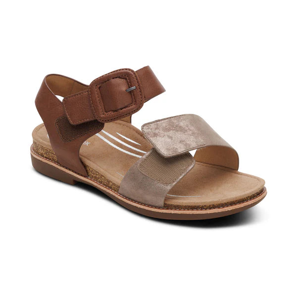 aetrex claire quarter strap women's | taupe multi
