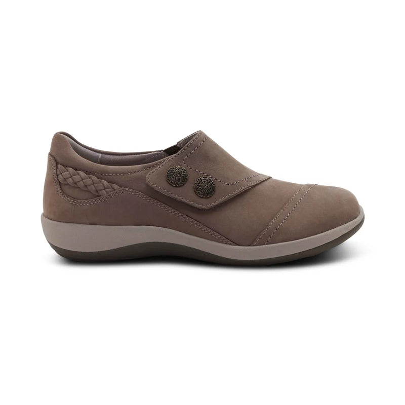 aetrex karina wide monk strap women's | warm grey