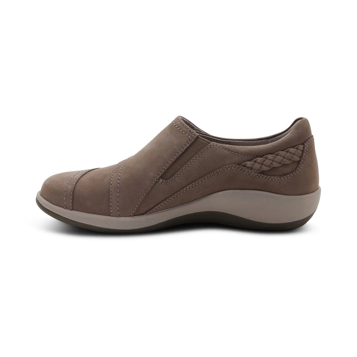 aetrex karina wide monk strap women's | warm grey