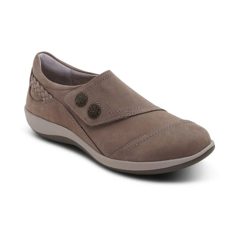 aetrex karina wide monk strap women's | warm grey