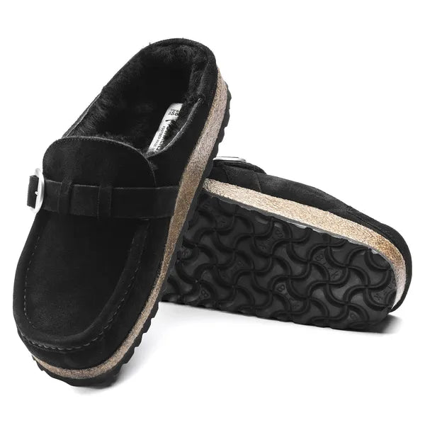 birkenstock buckley shearling narrow | black