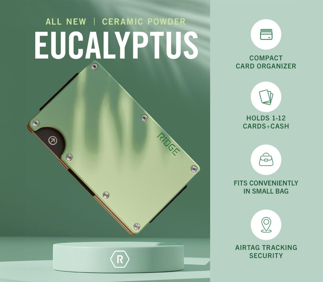 ridge wallet aluminum - money clip | eucalyptus
