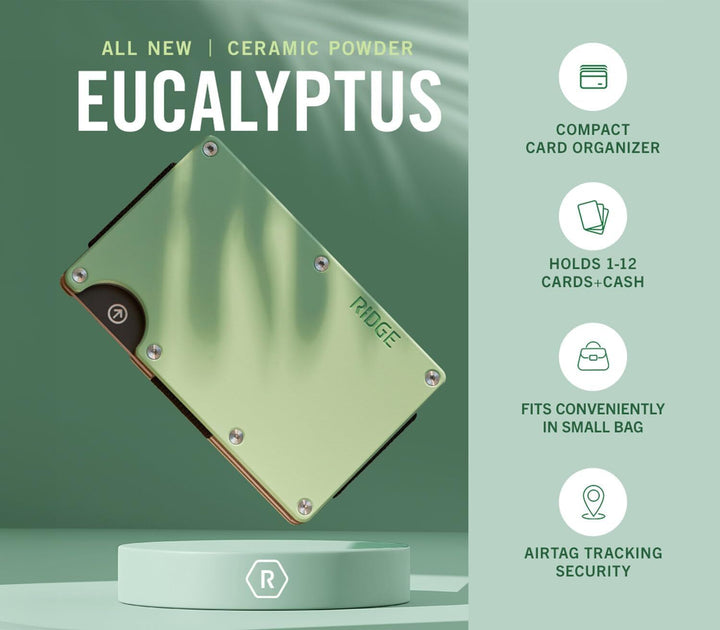 ridge wallet aluminum - money clip | eucalyptus