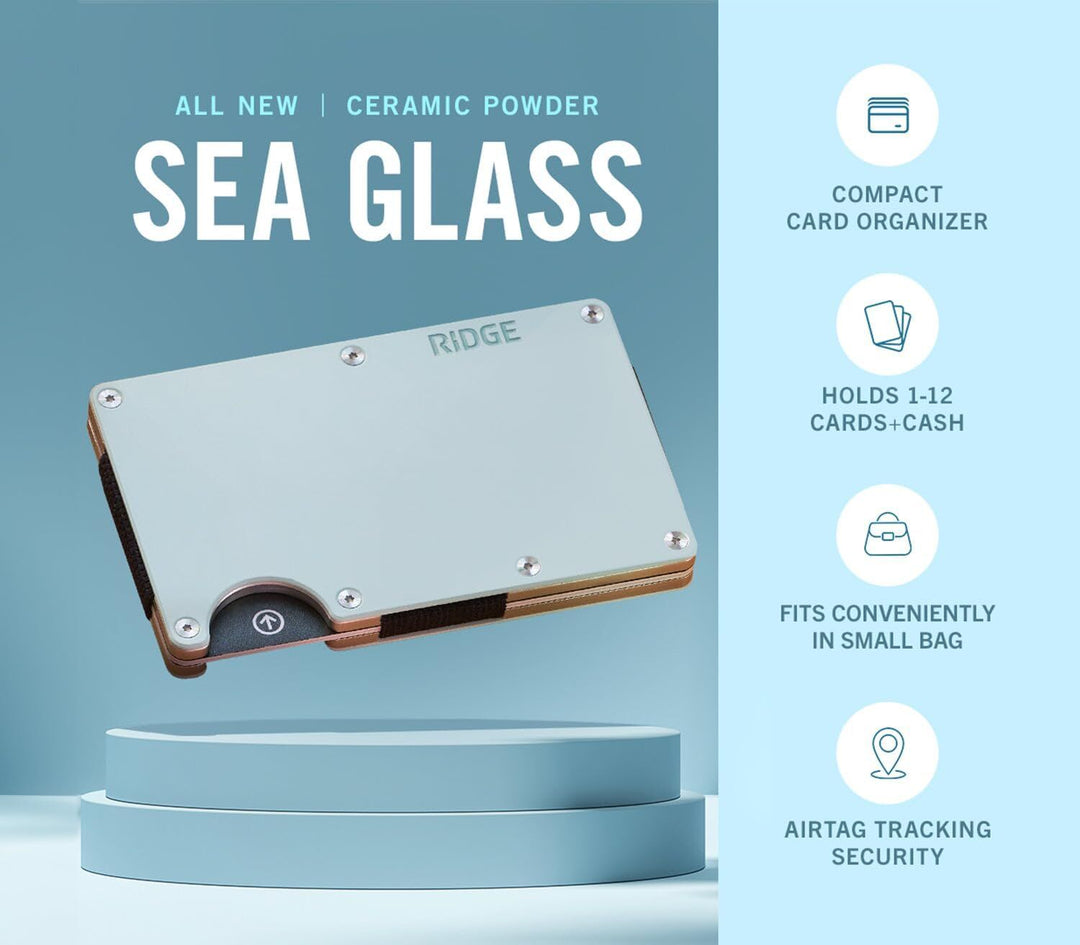 ridge wallet aluminum - money clip | sea glass
