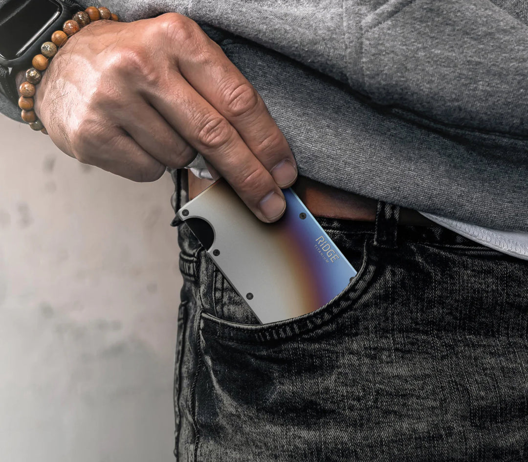 ridge wallet - cash strap | burnt titanium