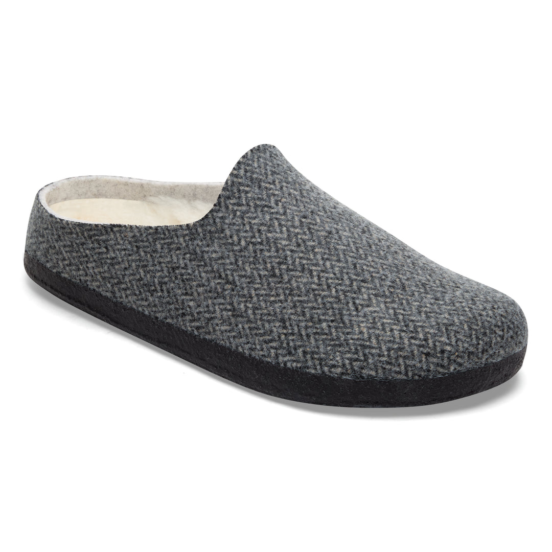 birkenstock amsterdam shearling women's | herringbone gray natural