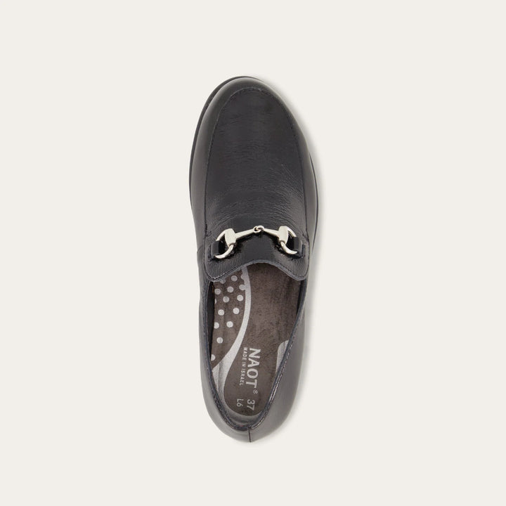 naot bentu women's | black crinkle patent