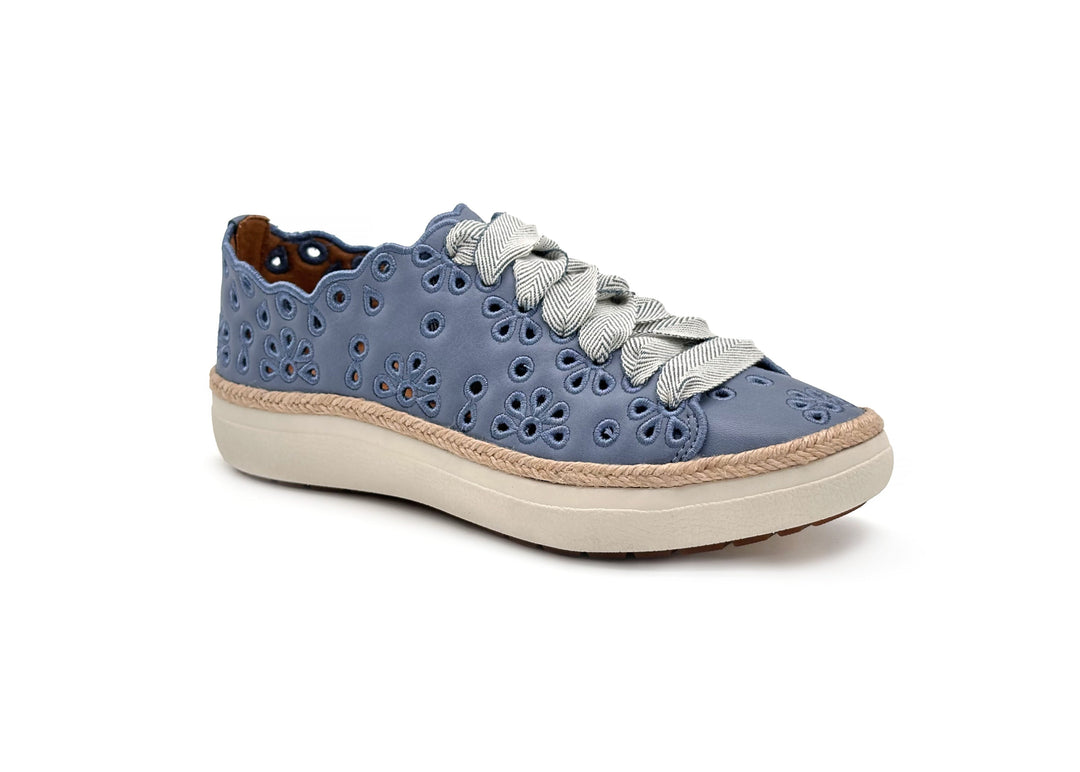 aetrex charlotte lace up women's | hazy blue