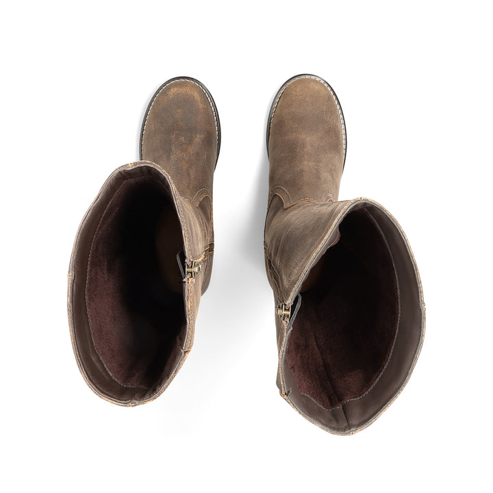 taos country women's | brown distressed