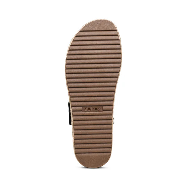 aetrex vania arch support platform women's | black
