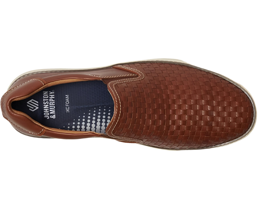 johnston & murphy mcguffey 2 woven slip-on men's | tan woven