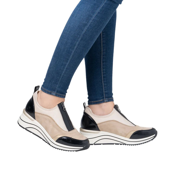 rieker eleni women's | black/jute/ginger-gold/perlcreme