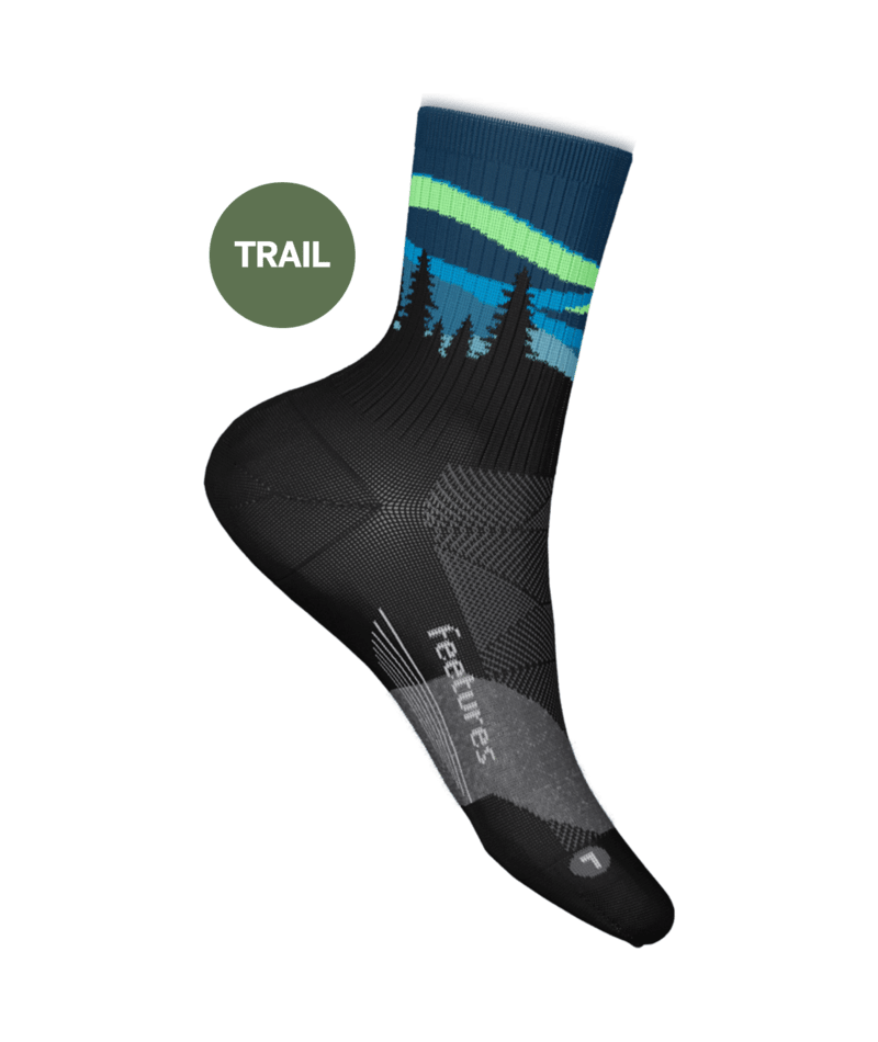 feetures trail max cushion mini crew | blue aurora