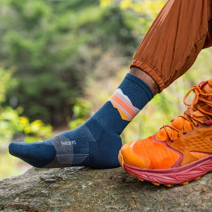 feetures trail max cushion mini crew | blue ridge navy
