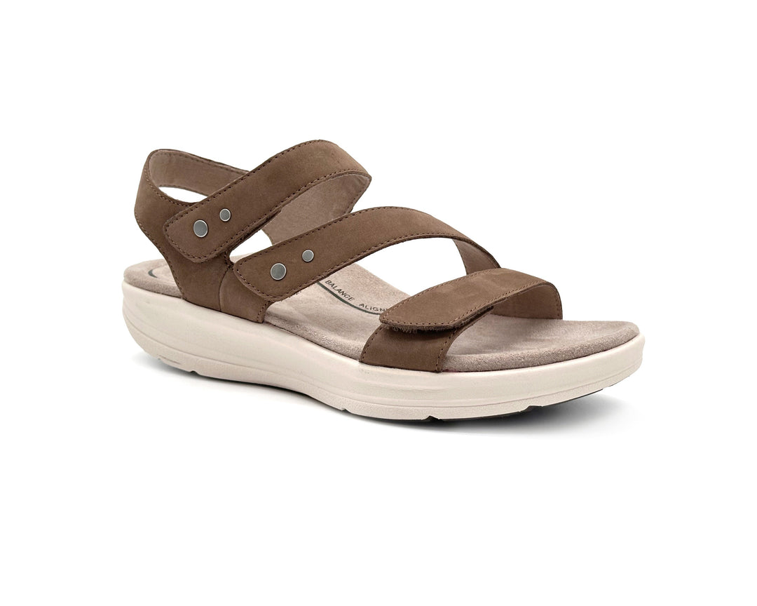 aetrex savannah arch support adjustable strap women's | taupe