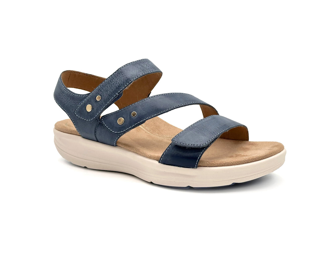 aetrex savannah arch support adjustable strap women's | hazy blue