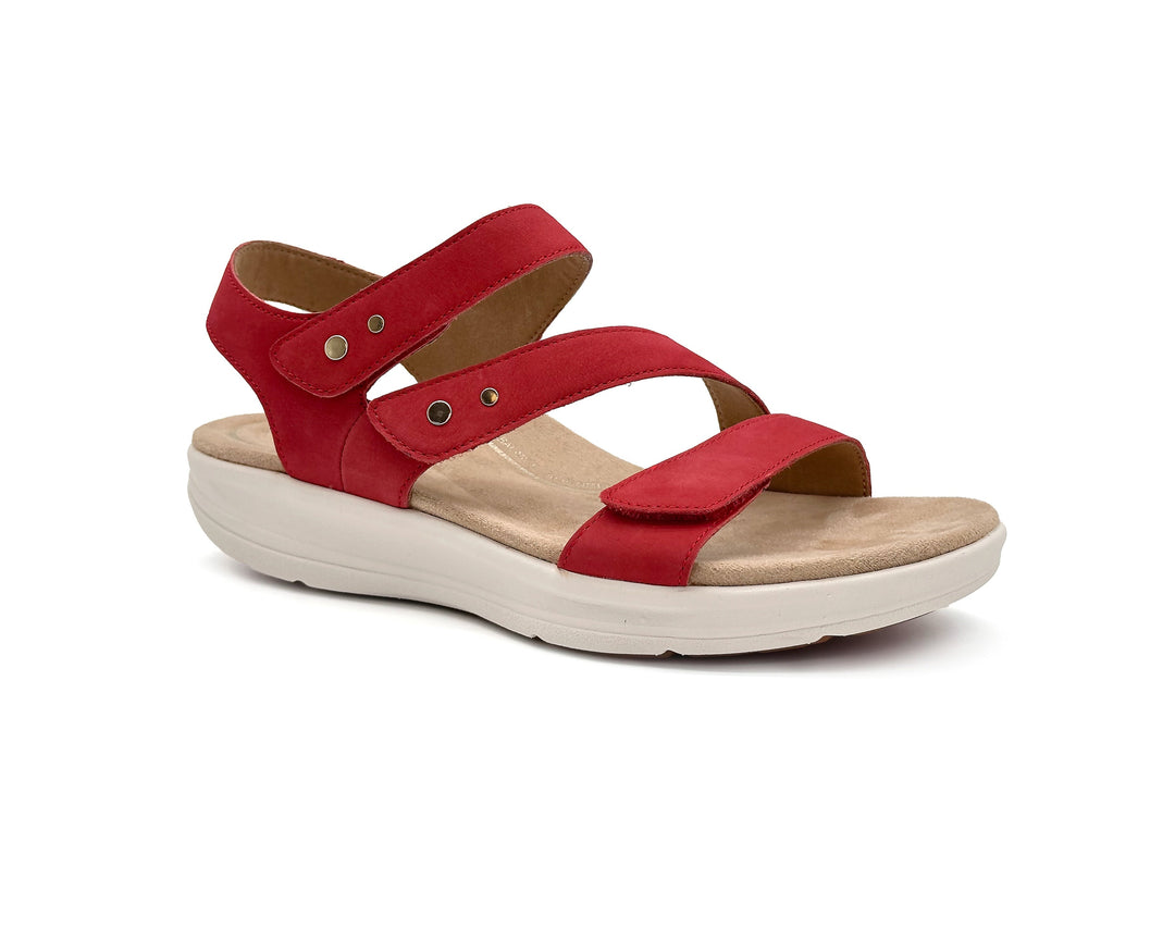 aetrex savannah arch support adjustable strap women's | red
