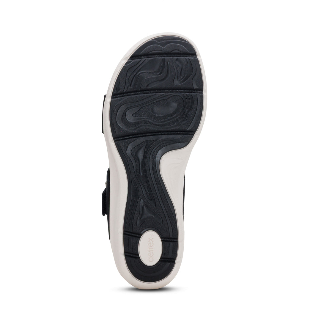 aetrex jenny adjustable slide women's | black