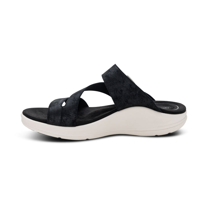 aetrex jenny adjustable slide women's | black