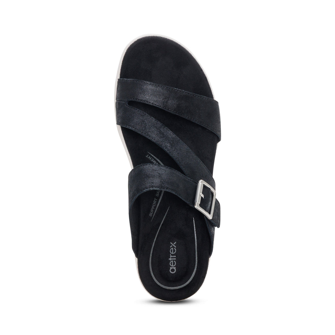 aetrex jenny adjustable slide women's | black
