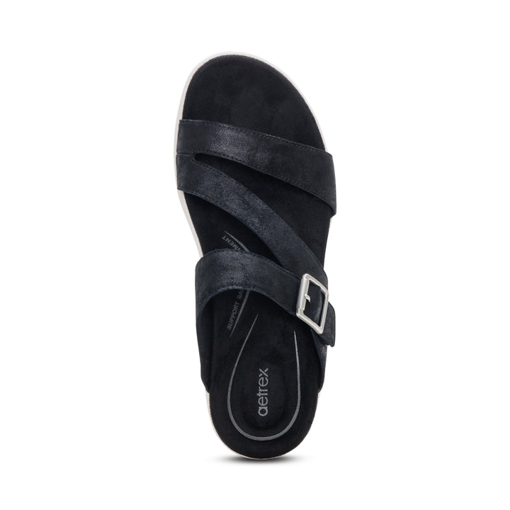 aetrex jenny adjustable slide women's | black