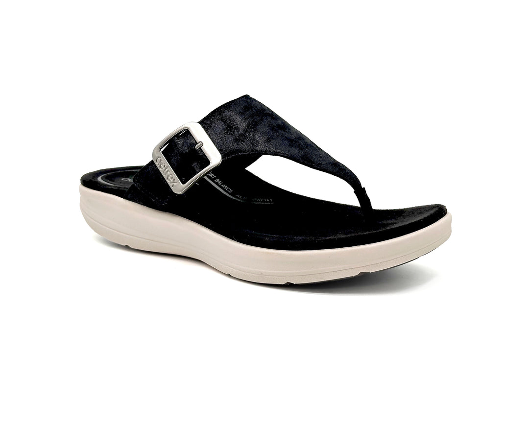 aetrex donna arch support platform women's | black