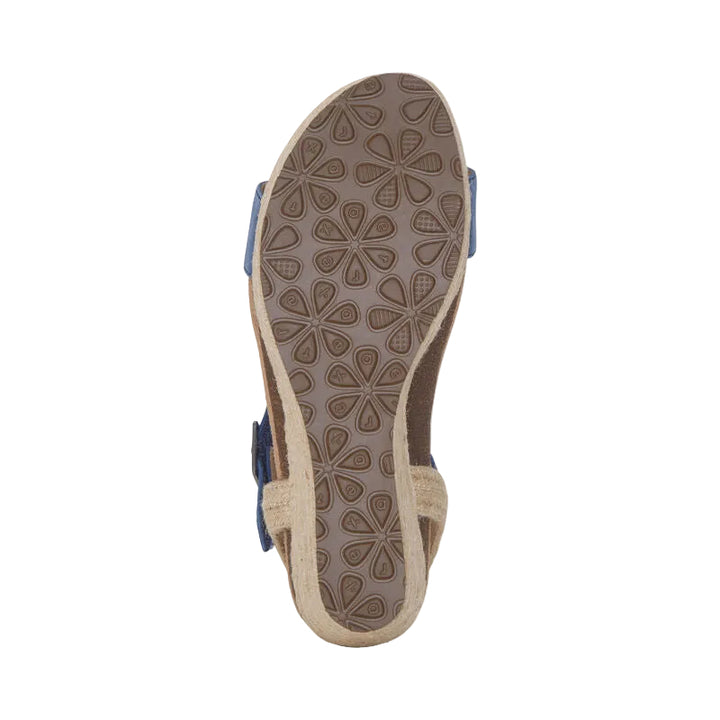 aetrex sydney quarter strap espadrille wedge women's | denim