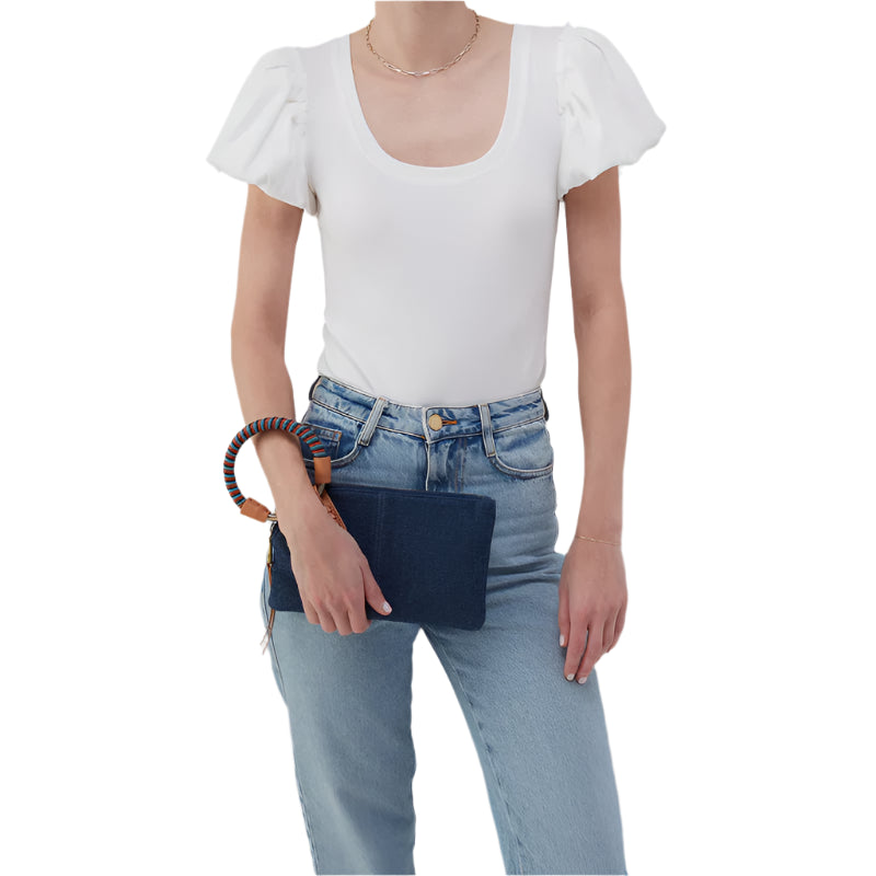 hobo sable wristlet women's | dark denim