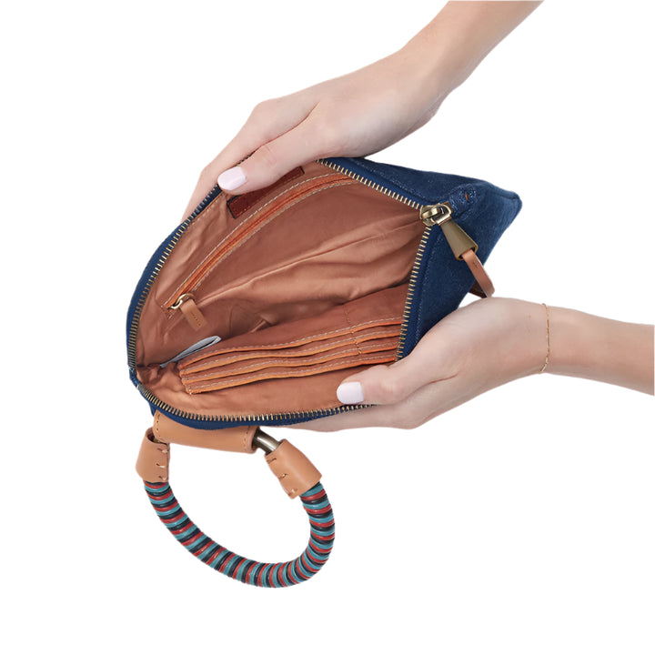 hobo sable wristlet women's | dark denim